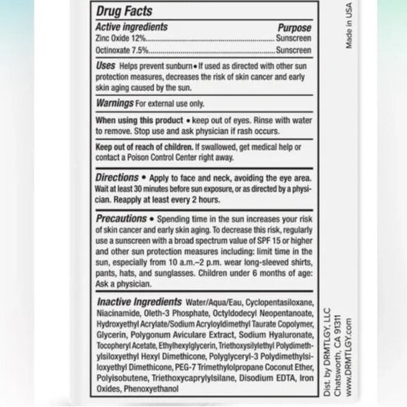 DRMTLGY Anti-Aging Tinted Moisturizer SPF 46 – Sheer Face Sunscreen UVA/UVB - Picture 5 of 8